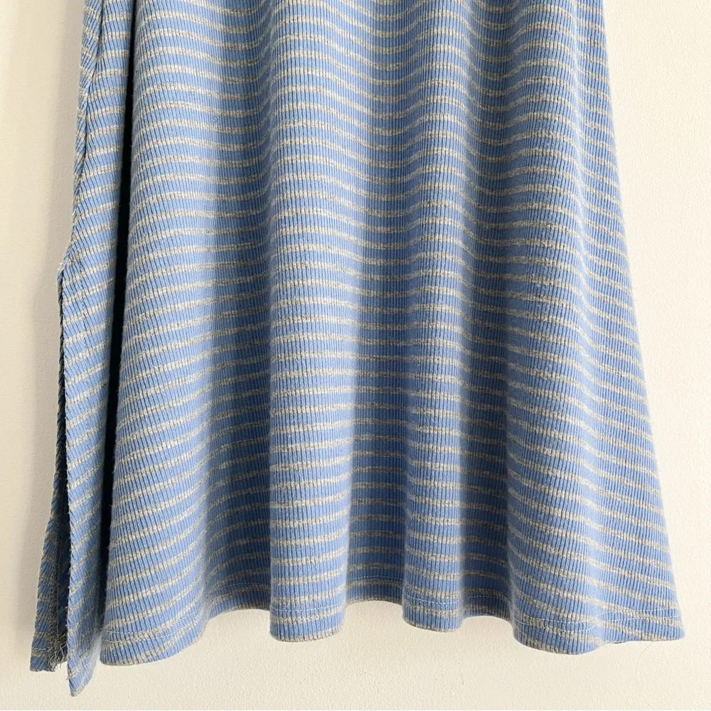 Anthropologie Puella Striped Blue Grey Gray Sleeveless Turtleneck Top Women’s M - Picture 12 of 15